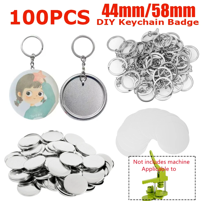 Button Badge Blank - 100 шт., пустые пластиковые/металлические кнопки, принадлежности