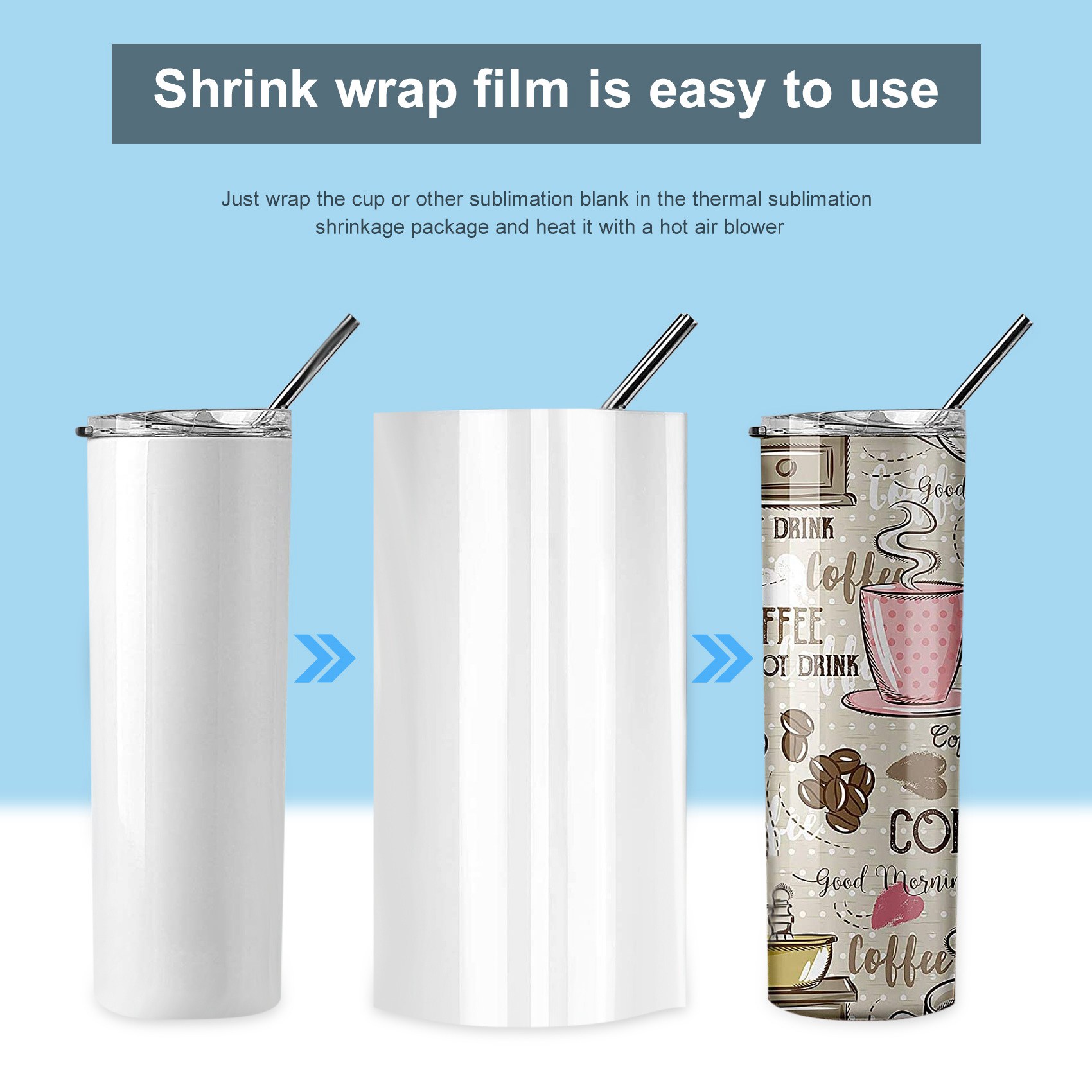 ABHI-30 шт. термоусадочной пле – обзор и цена Sublimation Mug White